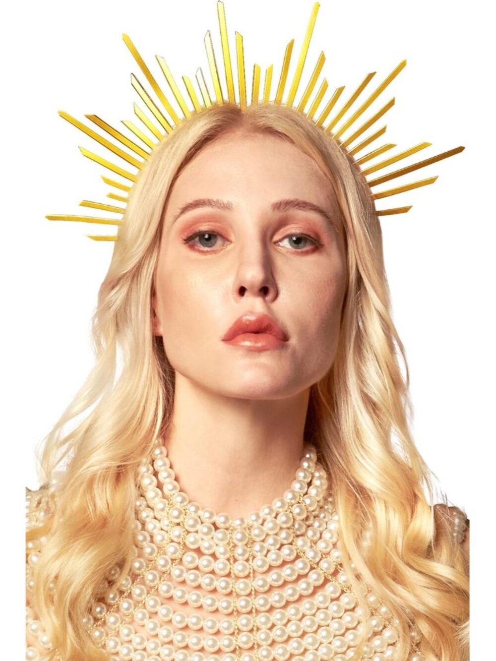 Halo Crown Sunburst Spike Crown Headpiece Mary Headband Women's Halloween Costum